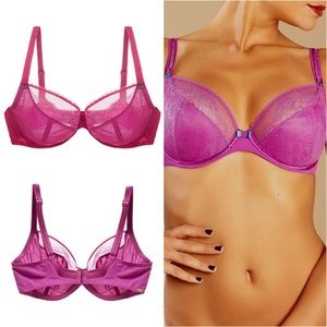 Chantelle 3-Part Plunge Bra 2561 FUCHSIA & VIOLET